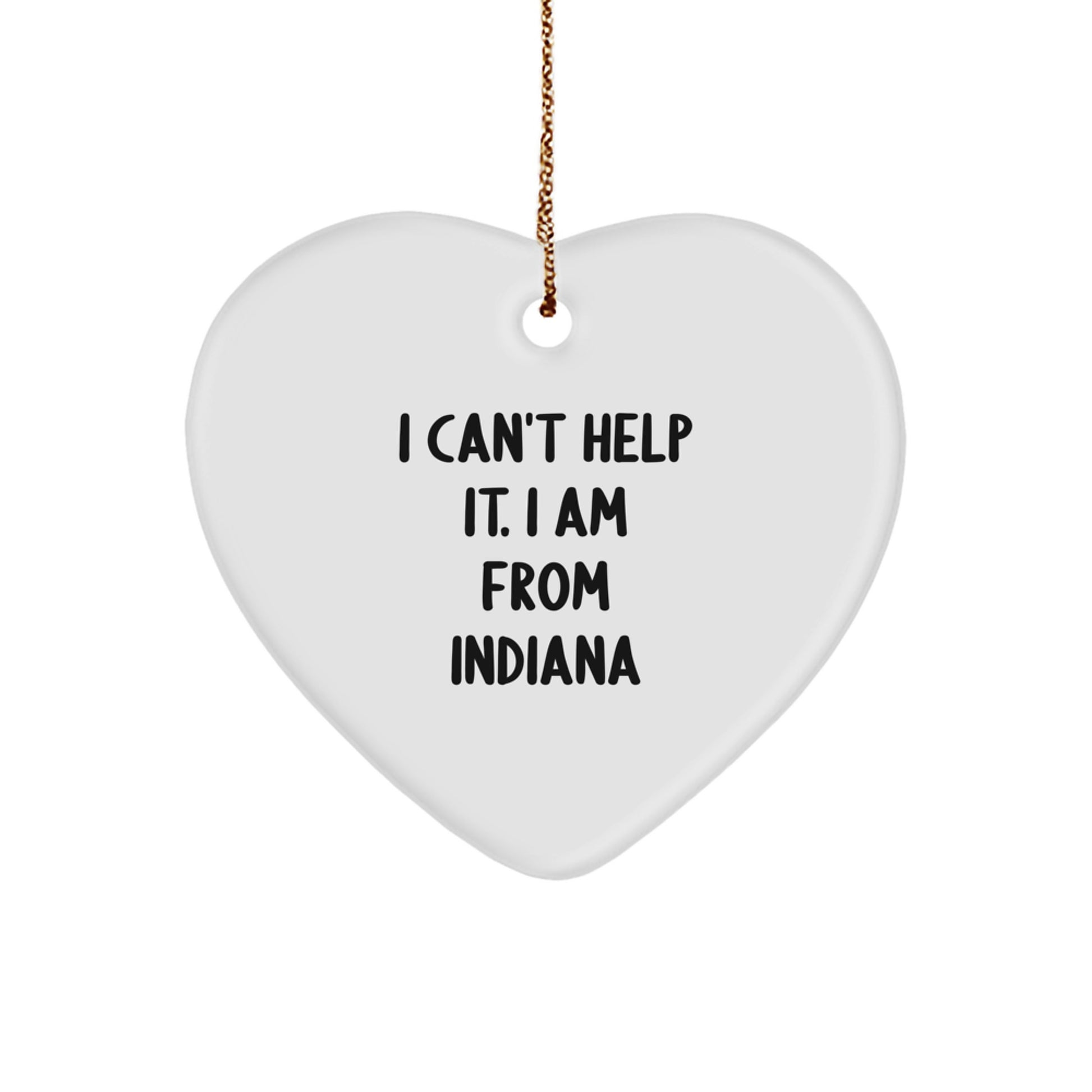 Funny Indiana Heart Ornament Gifts from Friends and Family for Christmas - Image 1