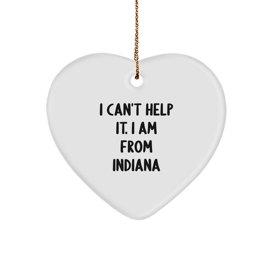 Funny Indiana Heart Ornament Gifts from Friends and Family for Christmas - Image 1