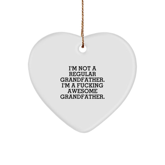 Funny Grandfather Heart Ornament Gifts from Men, Family, or Friends for Grandfather Men on Christmas Unique Gifts - Image 1