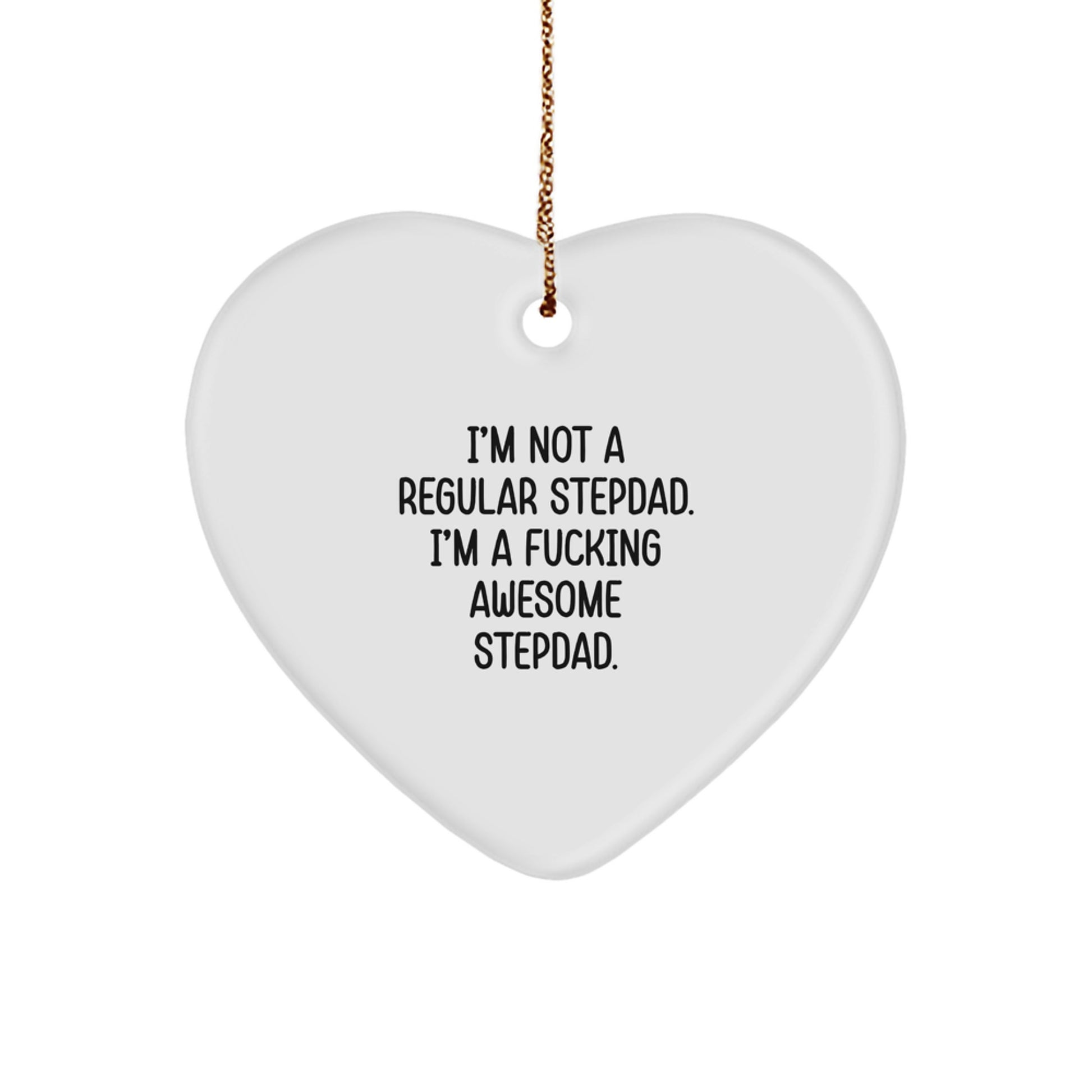 Funny Heart Ornament for Awesome Stepdads, Gifts from Family to Husband, Stepdad Gifts for Christmas Unique Presents - Image 1