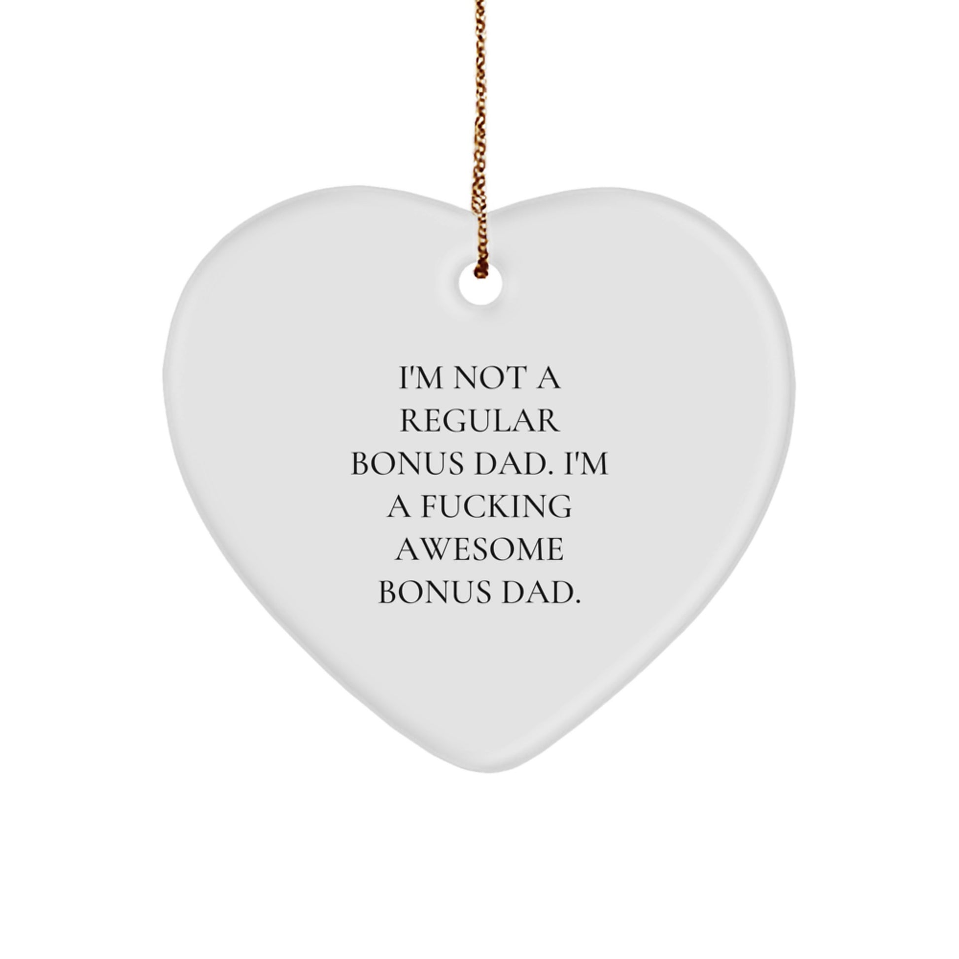 Funny Bonus Dad Heart Ornament Gifts from Men and Women for Christmas Unique Presents - Image 1