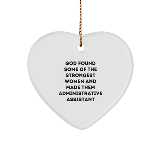 Funny Inspirational Gifts from Friends for Administrative Assistant Heart Ornament - Gifts for Administrative Assistant Woman Coworkers at Christmas - Image 1