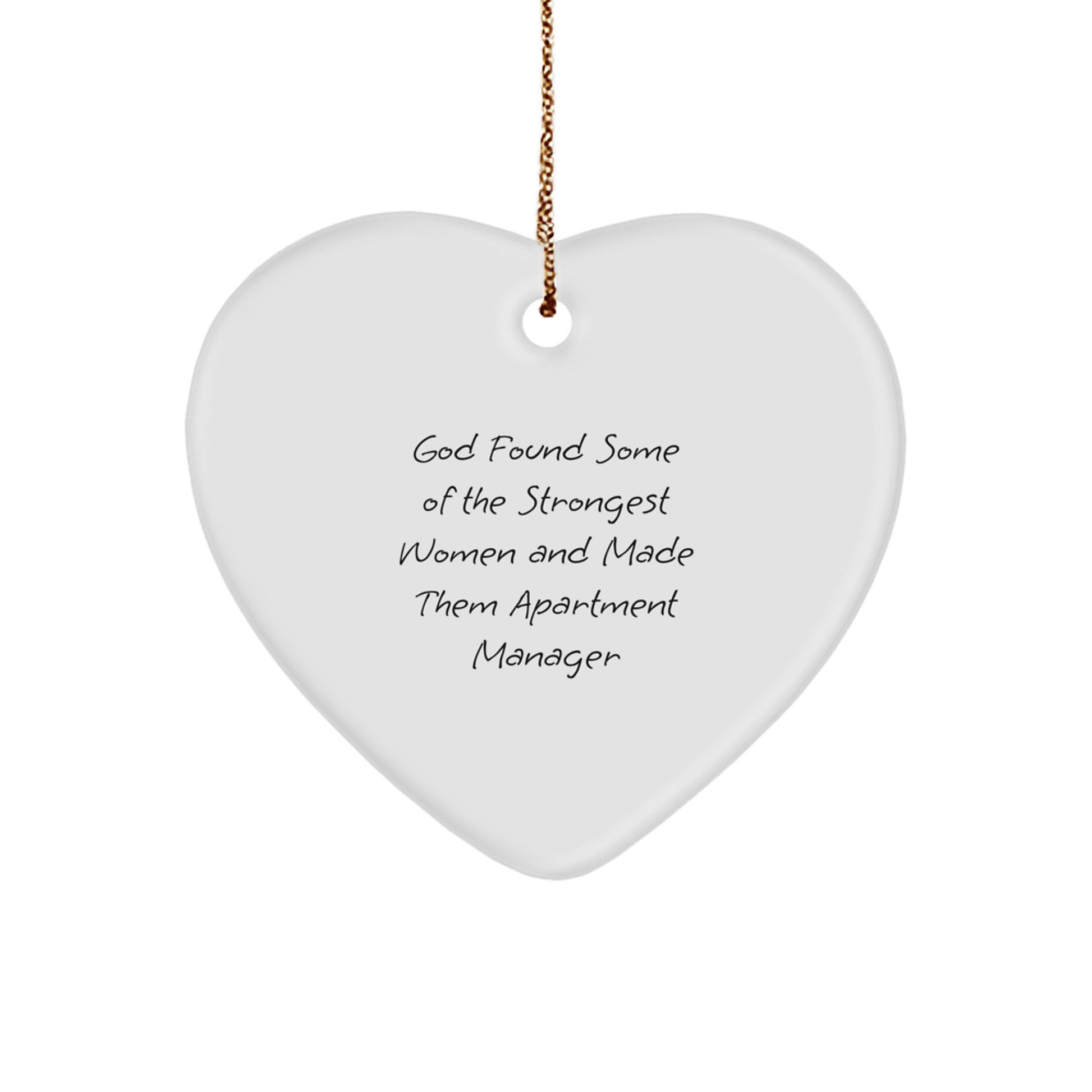 Funny Apartment Manager Gifts from Friends - Heart Ornament with Inspirational Quote - Christmas Unique Gifts for Women - Image 1