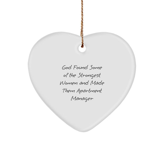 Funny Apartment Manager Gifts from Friends - Heart Ornament with Inspirational Quote - Christmas Unique Gifts for Women - Image 1