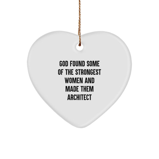 Funny Architect Heart Ornament Gifts from Friends for Women, Inspirational Christmas Unique Gift Ideas - Image 1