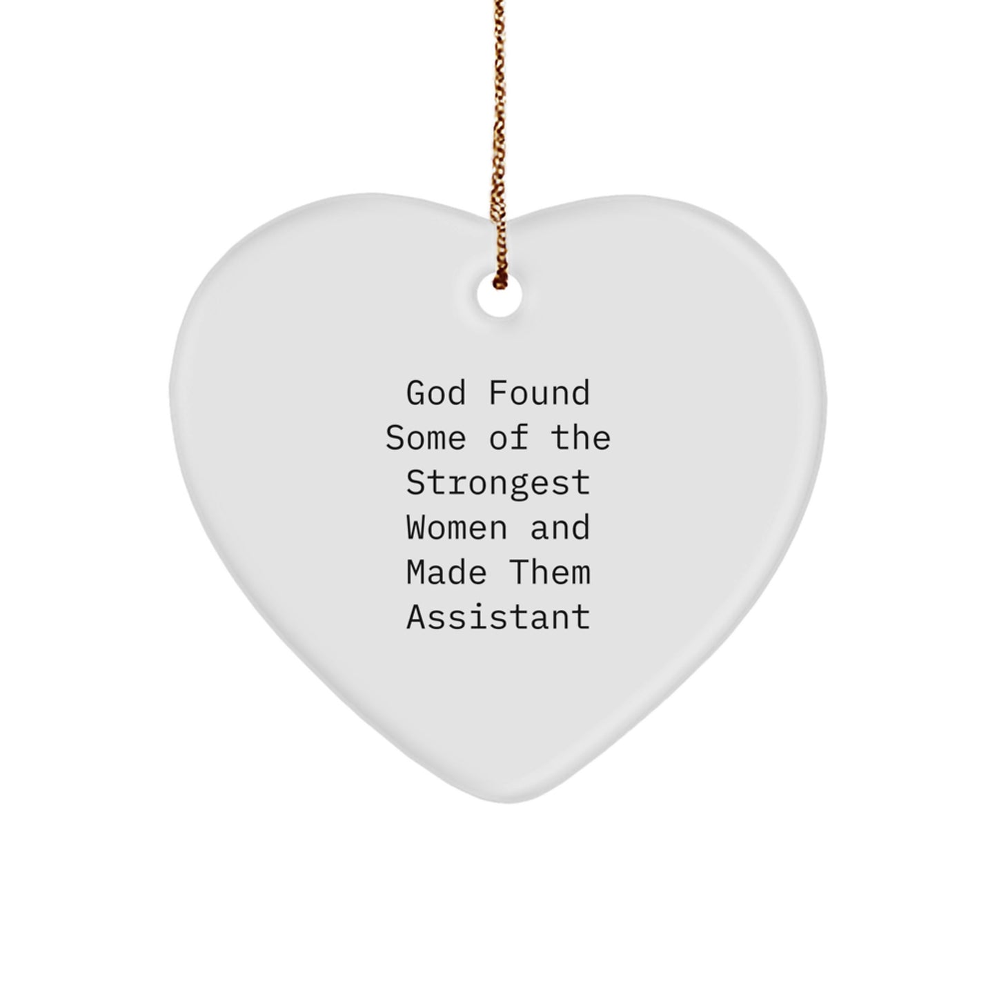 Funny Assistant Heart Ornament Gifts from Women to Coworkers, Inspirational Christmas Unique Gifts for Women Assistant, Heart Shaped Assistant Decorations with Gold Cord - Image 1