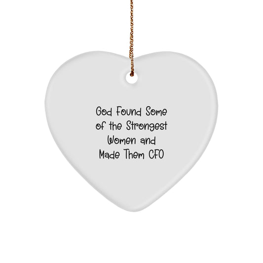 CFO Gifts from Friends, Funny Quote Heart Ornament for Women, Christmas Unique Gifts - Image 1