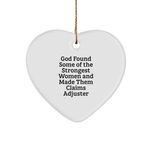 Funny Claims Adjuster Heart Ornament Gifts from Men, Perfect for Claims Adjuster Women, Funny Christmas Unique Gifts for Claims Adjuster Friends and Family, Quote Inspired Heart Ornament - Image 1