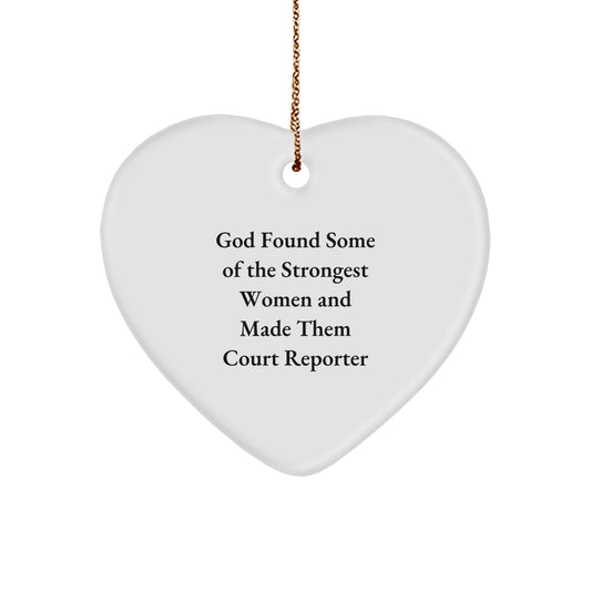 Funny Court Reporter Gifts, Heart Ornament for Women from Friends, Unique Christmas Memorable Presents for Court Reporters - Image 1