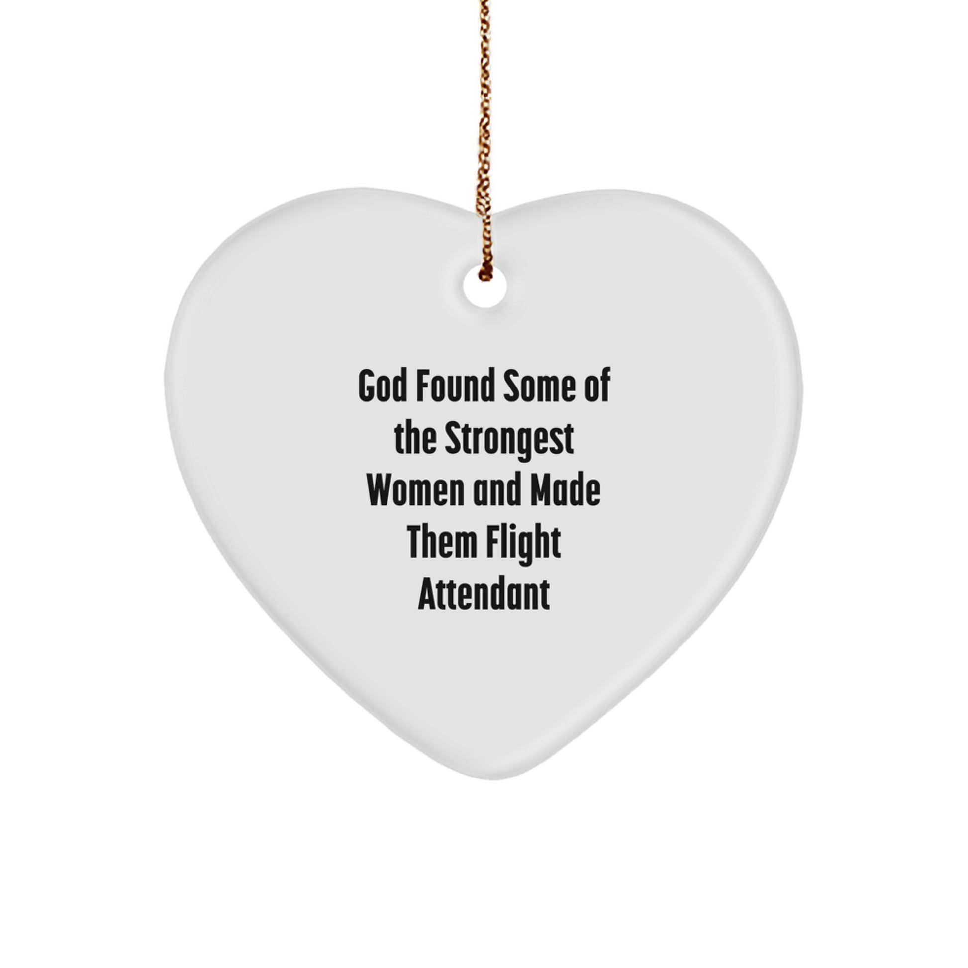 Funny Flight Attendant Gifts from Men, Gifts for Flight Attendants, Heart Ornament with Inspirational Quote, Christmas Unique Gifts - Image 1