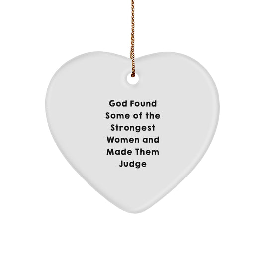 Funny Quote Judge Heart Ornament, Gifts for Judge from Family, Unique Christmas Unique Gifts - Image 1