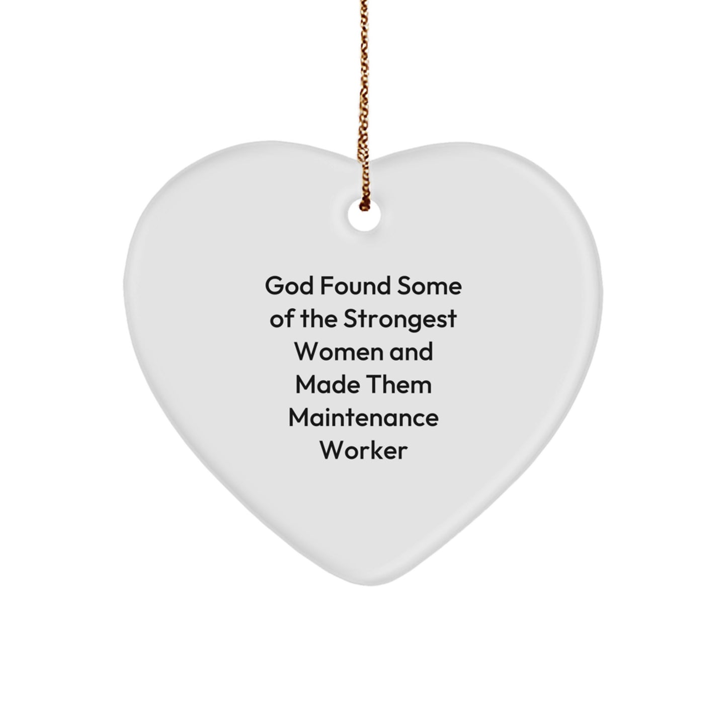 Funny Maintenance Worker Gifts, Heart Ornament for Women, Men, Coworkers, Family - Gifts from Friends, Colleagues, Lovers, Maintenance Worker Heart Shaped MDF Ornament - Image 1
