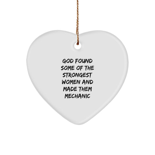 Funny Mechanic Gifts from Men for Mechanic Women - Heart Ornament Christmas Unique - Image 1