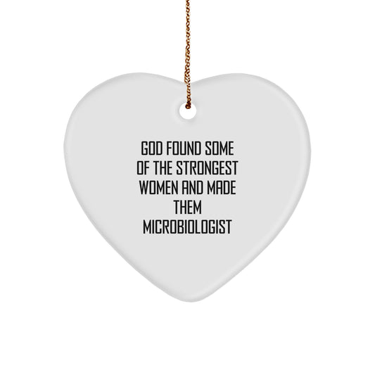 Funny Microbiologist Gifts from Women, Unique for Microbiologist Friends, Heart Ornament for Christmas Unique Gifts - Image 1