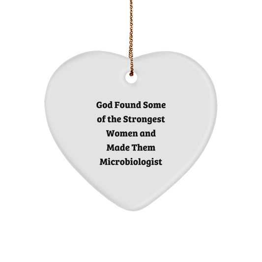 Funny Microbiologist Gifts from Women - Heart Ornament, Christmas Unique Gifts for Microbiologist Women - Image 1