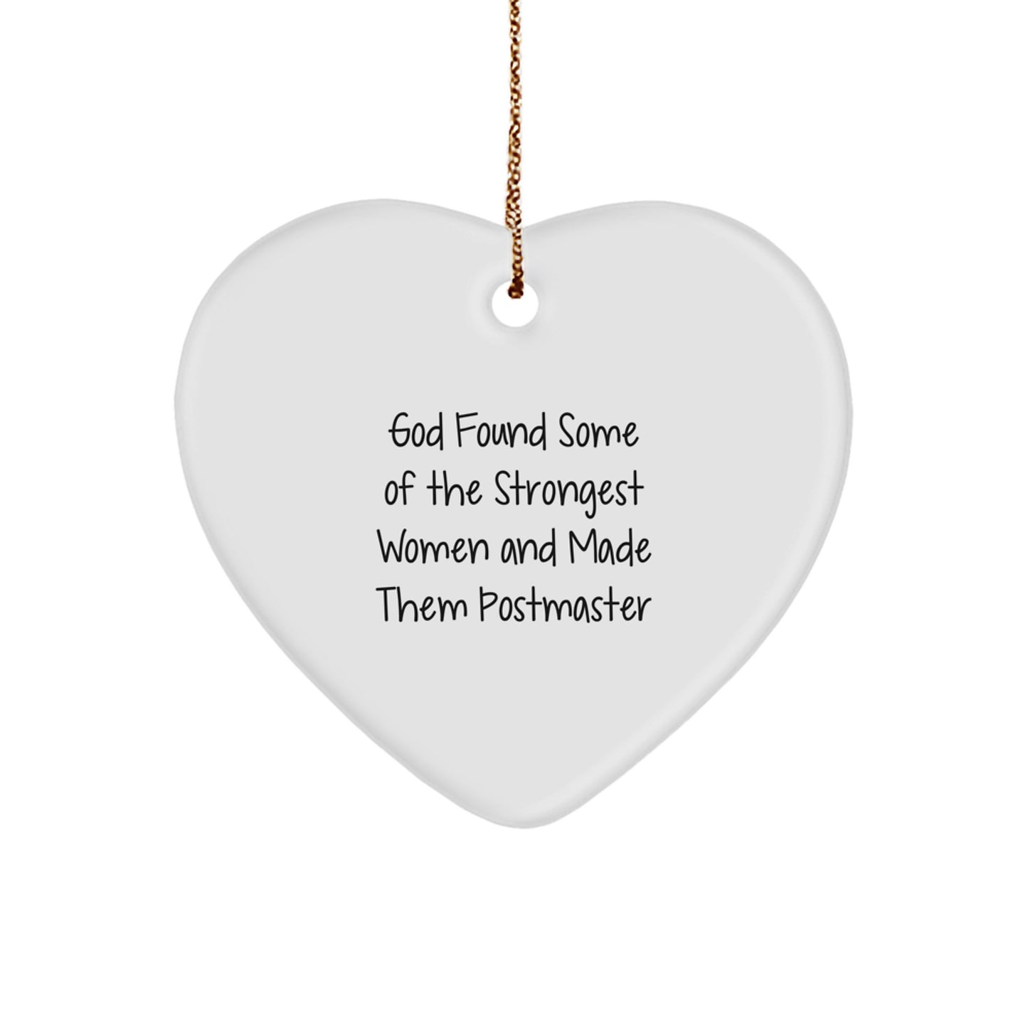 Funny Quotes for Postmaster, Heart Ornament Gifts from Men to Women Coworkers, Christmas Unique Presents - Image 1