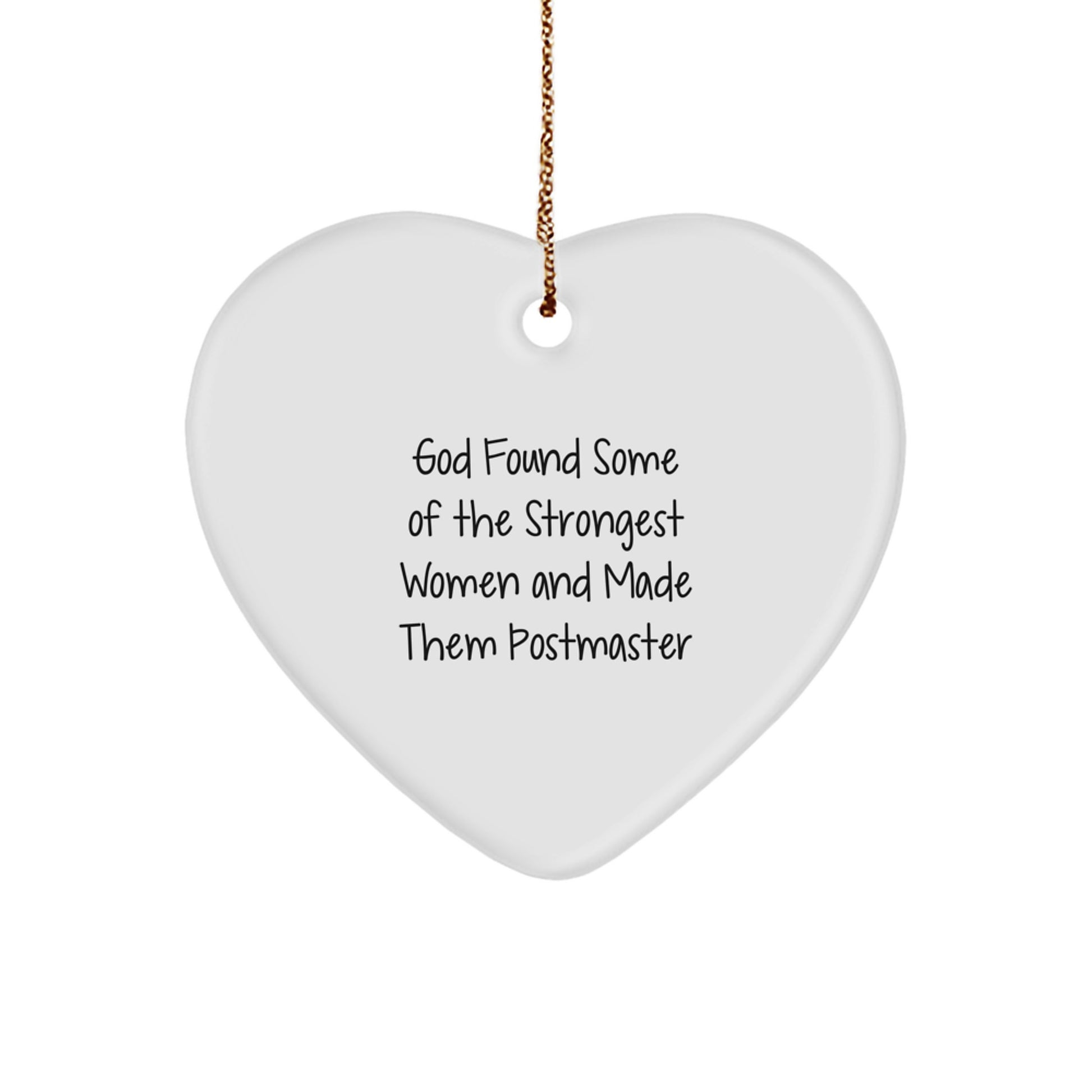 Funny Quotes for Postmaster, Heart Ornament Gifts from Men to Women Coworkers, Christmas Unique Presents - Image 1