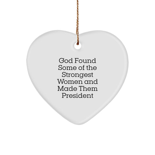 Funny President Heart Ornament Gifts from Men to Women Friends Coworkers Family during Christmas Unique Season - Image 1