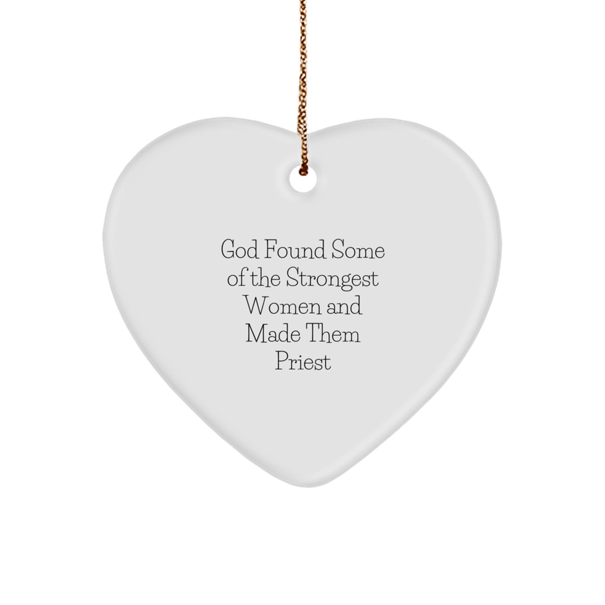 Funny Priest Gifts from God, Heart Ornament for Men, Women, Friends, Family, Christmas Unique Presents - Image 1