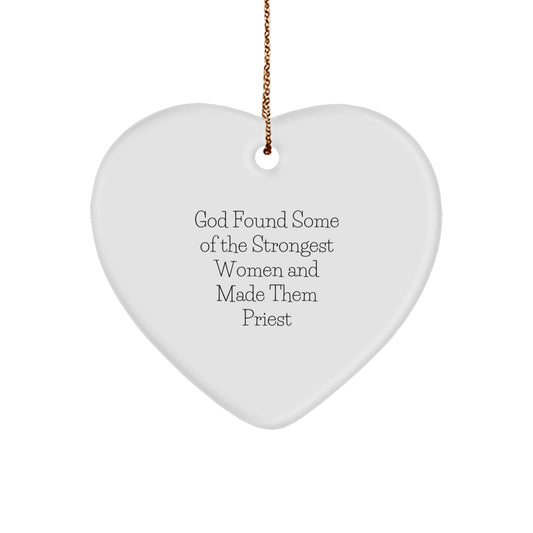 Funny Priest Gifts from God, Heart Ornament for Men, Women, Friends, Family, Christmas Unique Presents - Image 1