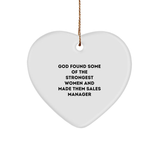 Funny Sales Manager Heart Ornament Gifts from Friends, Family, or Coworkers for Christmas Unique Gifts - Image 1