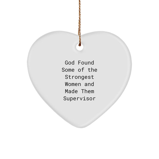 Funny Supervisor Gift, Heart Ornament, Women Supervisor Christmas Unique Gifts from Friends, Supervisor Heart Ornament, Inspirational Christmas Unique Gift for Supervisor - Image 1