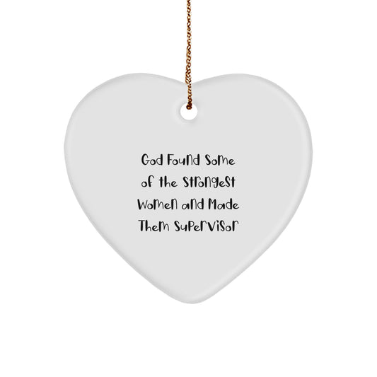 Funny Supervisor Heart Ornament for Women Gifts from Family, Friends, Coworkers, Unique Christmas Unique Gifts for Supervisor Women, Inspirational Heart Shaped MDF - Image 1