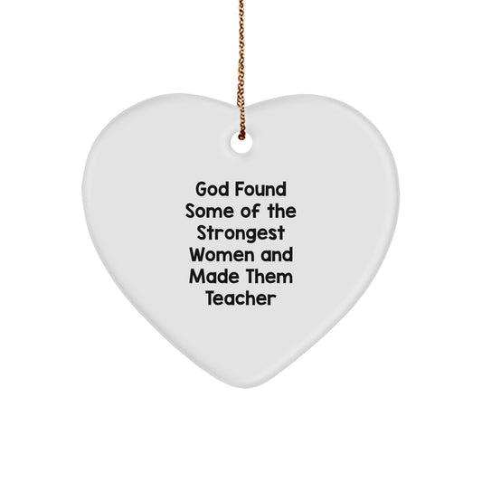 Funny Teacher Heart Ornament, Gifts for Her from Men, Women, Friends, Coworkers, Family, Heart Shaped Decorations for Christmas Unique Gifts - Image 1