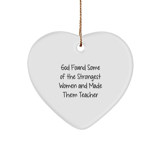 Funny Teacher Heart Ornament Gifts from Men Women Friends to Teacher Gifts for Christmas Unique Decorations - Image 1