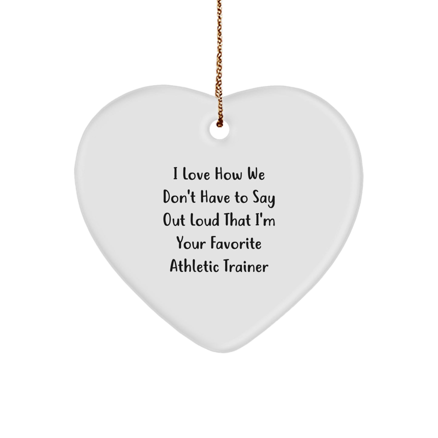 Funny Athletic Trainer Gifts from Family, Heart Ornament for Athletic Trainer, Christmas Unique Gifts - Image 1