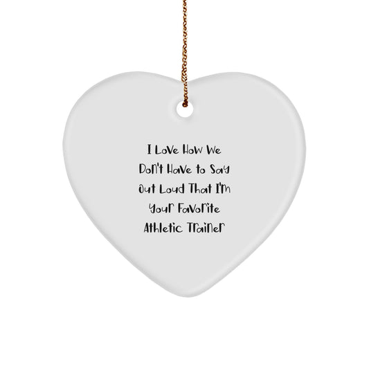 Funny Athletic Trainer Gifts from Men, Unique Heart Ornament for Favorite Athletic Trainer, Christmas Unique Gifts - Image 1
