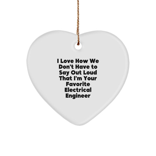Funny Gifts from Electrical Engineers for Christmas Unique Electrical Engineer Heart Ornaments - Heart Shaped MDF Electrical Engineer Gift for Men Women Coworkers - Image 1