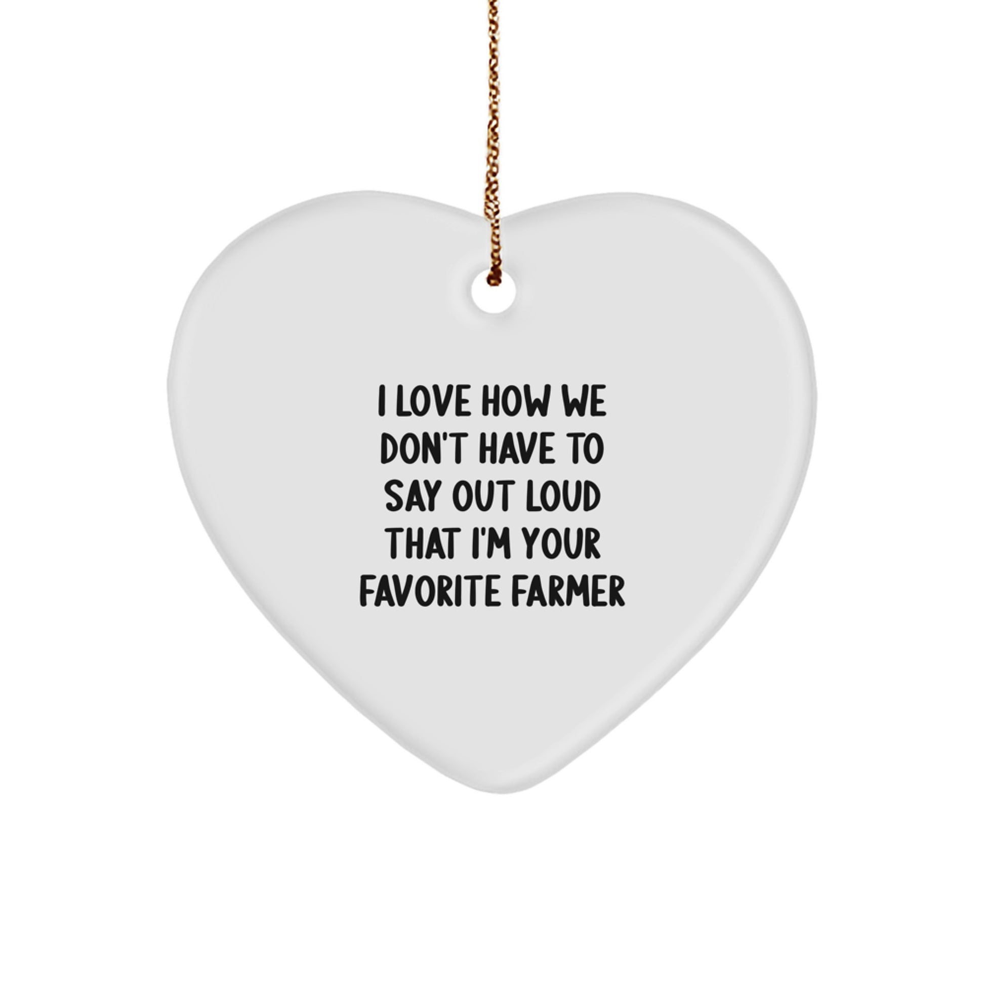 Funny Farmer Gifts from Friends - Heart Ornament for Favorite Farmer's Christmas - Image 1
