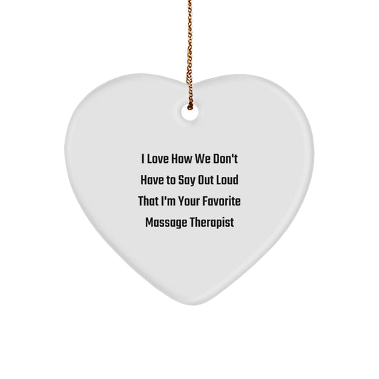 Funny Massage Therapist Gifts for Him or Her - Heart Ornament with Sublimation Printing, Great for Christmas Unique Presents from Family, Friends, or Coworkers - Image 1