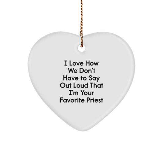 Funny Priest Heart Ornament Gifts from Men to Favorite Clergy for Christmas - Image 1