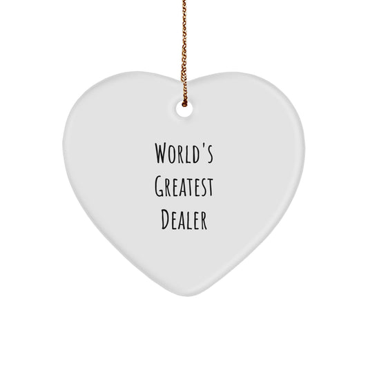 Funny Gift for the World's Greatest Dealer - 'I'm the Dealer' Heart Ornament from Men, Great for Coworkers, Friends, and Family - Image 1