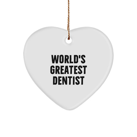 Funny Dentist Heart Ornament, Gifts from Men, Women, Friends, Coworkers to Dentist, Heart Shaped Ornament for Christmas Unique Gifts - Image 1