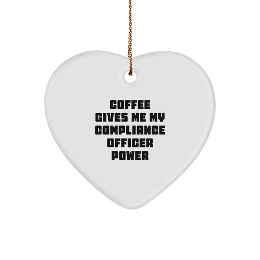 Funny Compliance Officer Gifts for Men, Unique Heart Ornament, Christmas Memorable Presents from Husband to Compliance Officer - Image 1