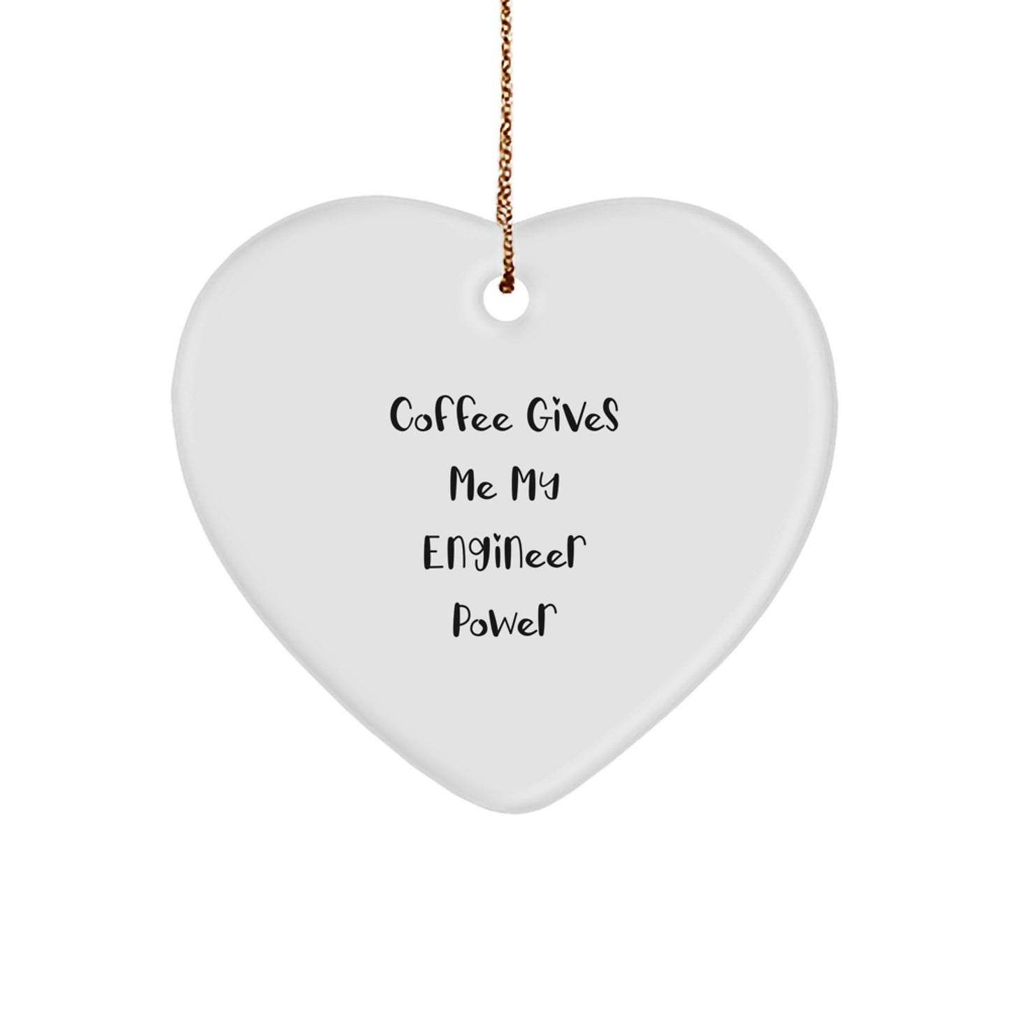 Funny Engineer Gifts from Friends, Coffee-Loving Heart Ornament for Christmas - Image 1