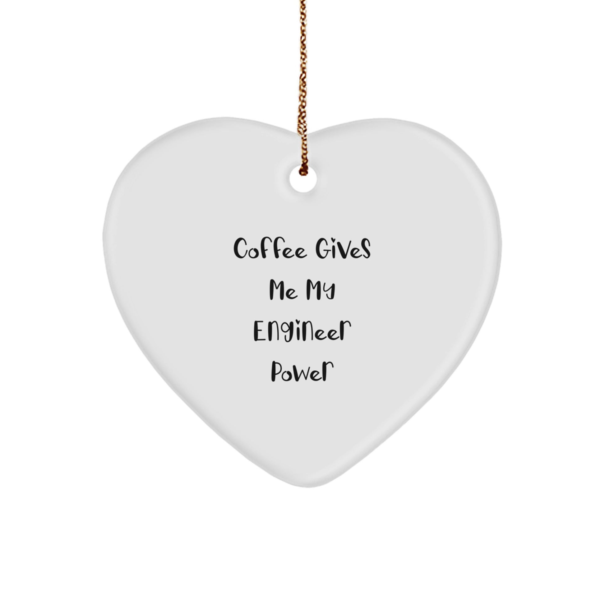 Funny Engineer Gifts from Friends, Coffee-Loving Heart Ornament for Christmas - Image 1