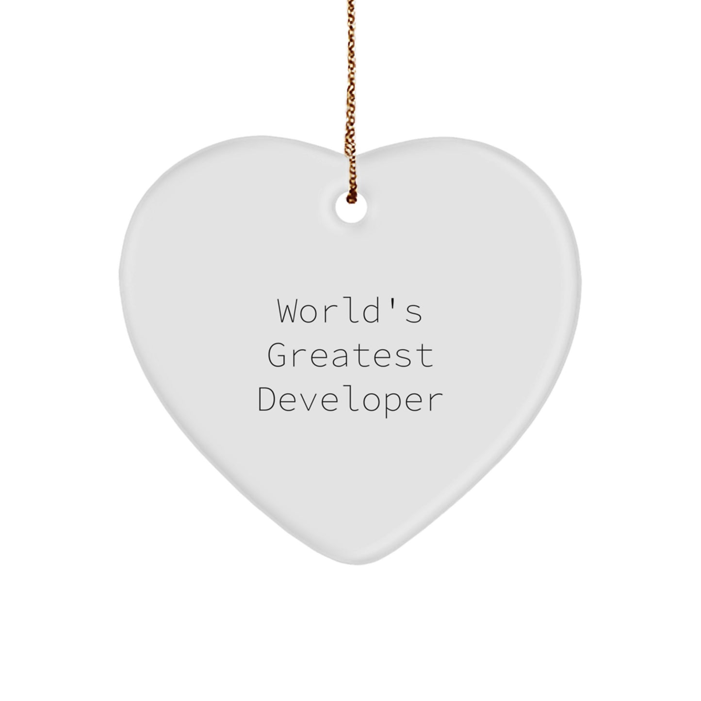 Funny Developer Heart Ornament Gifts from Men to World's Greatest Developer Friends at Christmas Unique Gifts - Image 1