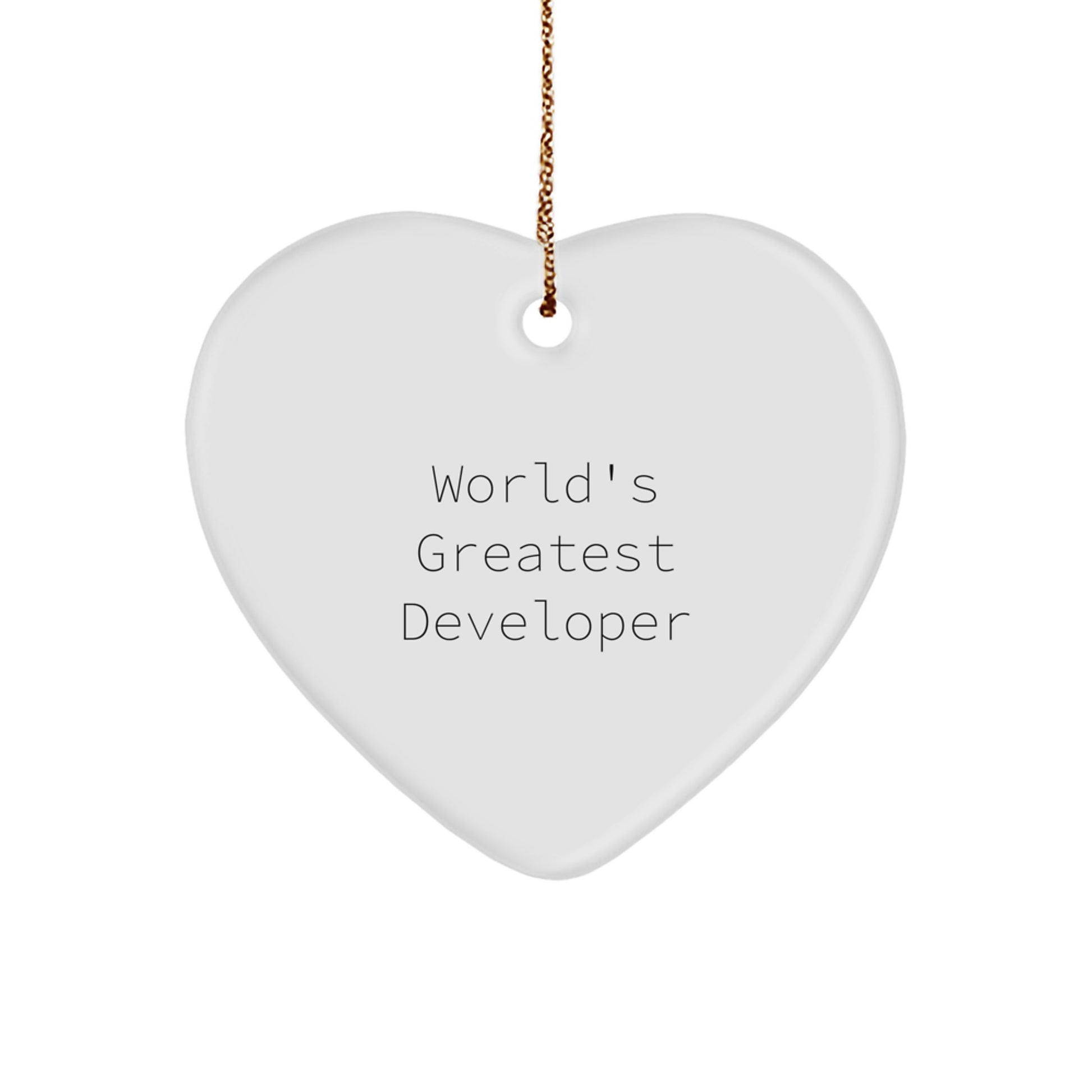 Funny Developer Heart Ornament Gifts from Men to World's Greatest Developer Friends at Christmas Unique Gifts - Image 1