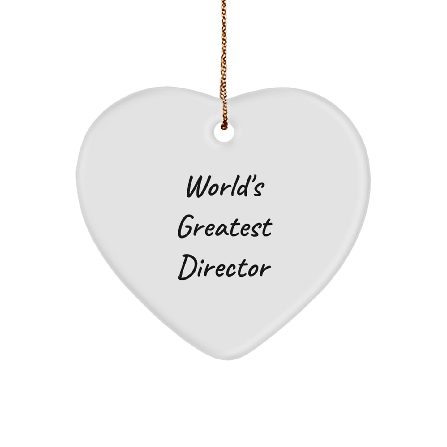 Funny World's Greatest Director Heart Ornament Gifts from Family for Director, Heart Shaped Ornament Unique Christmas Unique Gifts - Image 1