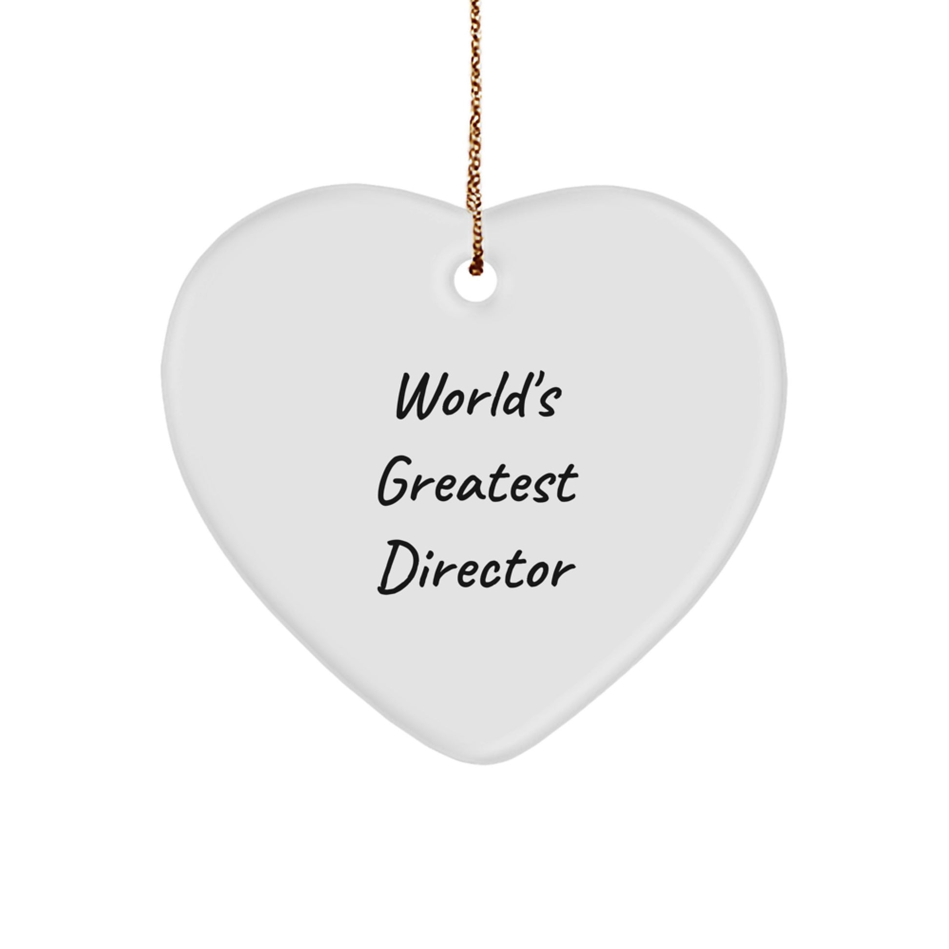 Funny World's Greatest Director Heart Ornament Gifts from Family for Director, Heart Shaped Ornament Unique Christmas Unique Gifts - Image 1