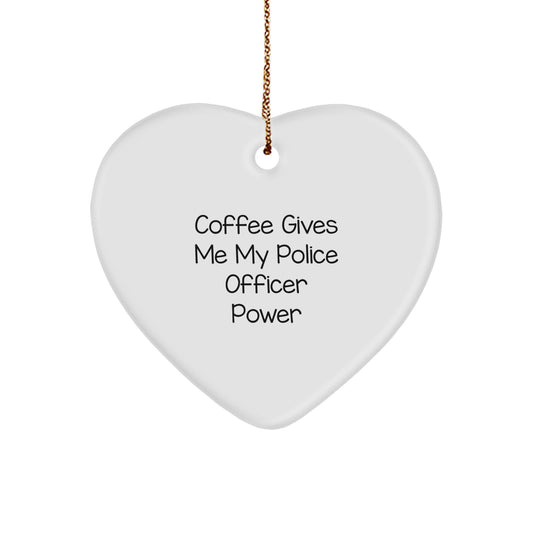 Funny Police Officer Heart Ornament Gifts from Friends and Family for Christmas Unique Presents - Image 1