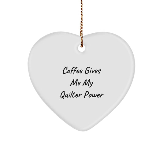 Funny Quilter Heart Ornament Gifts from Family for Quilter - Image 1