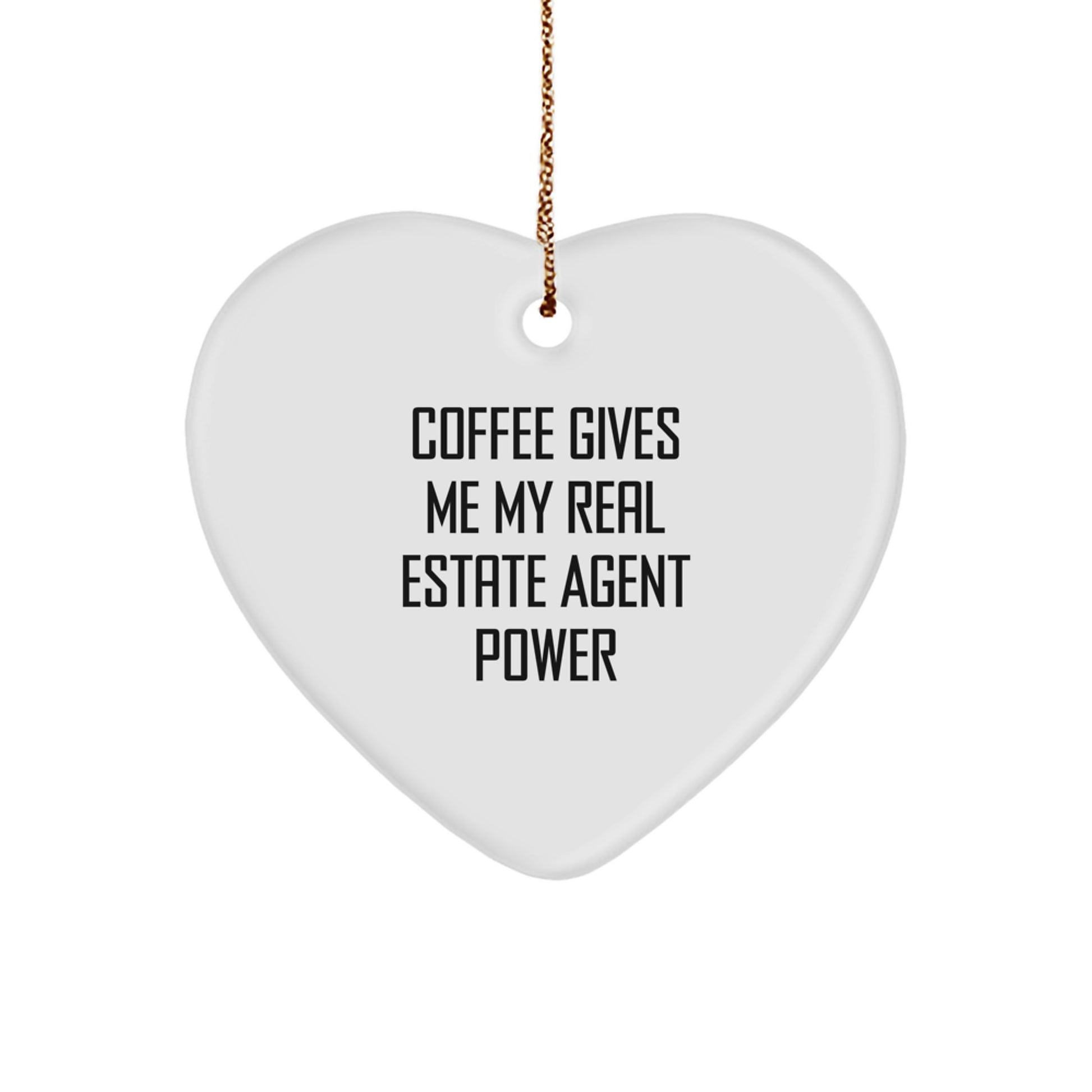 Funny Gift for Real Estate Agent, Heart Ornament, Gifts from Family, Unique Christmas Unique Gifts for Real Estate Agent Men - Image 1