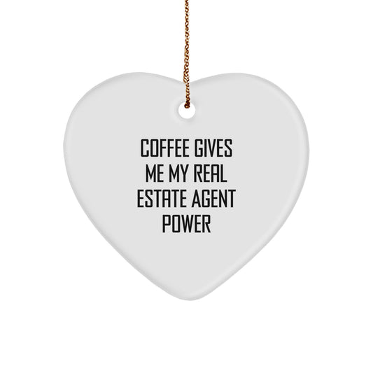 Funny Gift for Real Estate Agent, Heart Ornament, Gifts from Family, Unique Christmas Unique Gifts for Real Estate Agent Men - Image 1