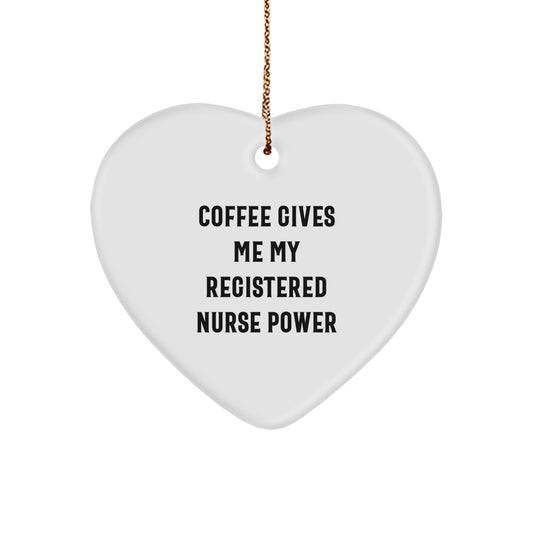 Registered Nurse Heart Ornament Funny Quote Gifts from Men for Women Coworkers, Inspirational Nursing Love, Christmas Unique Ornament Home Decor - Image 1