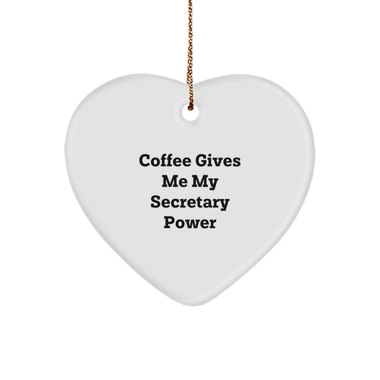 Funny Secretary Heart Ornament Gifts from Friends for Secretary, Funny Secretary Heart Ornament, Christmas Unique Gifts for Secretary - Image 1